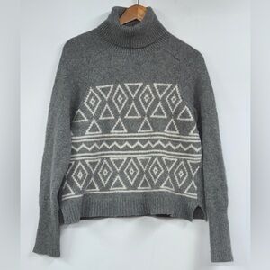 J. Crew Turtleneck Sweater Women Wool/Nylon/Cashmere L Gray